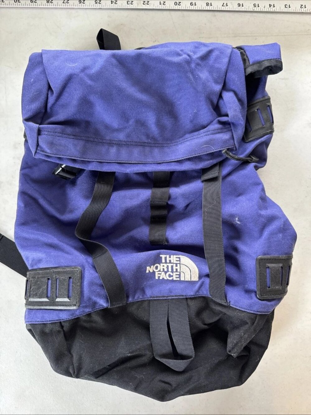 Vintage 90s The North Face Backpack Blue & Black Day Pack Hiking Rucksack
